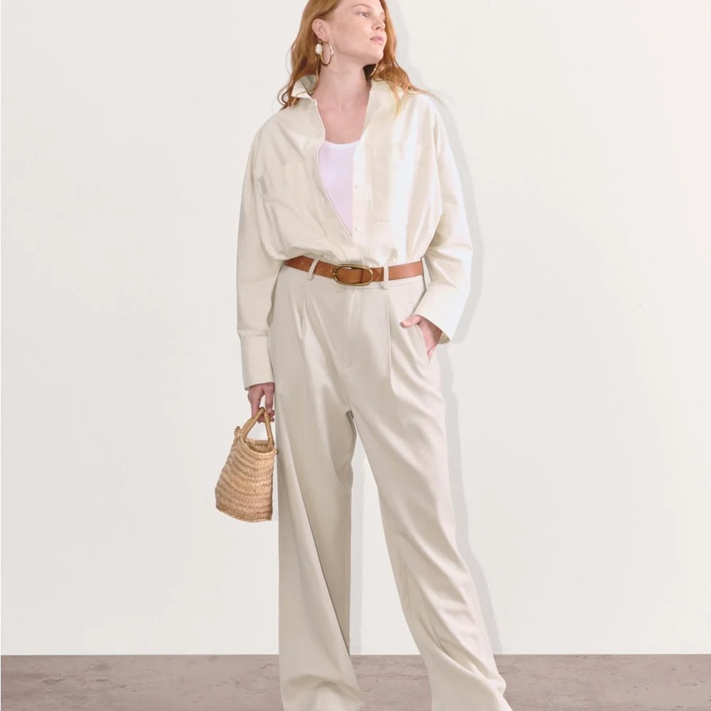 Everlane Way-High Drape Pant, Sandstone 0